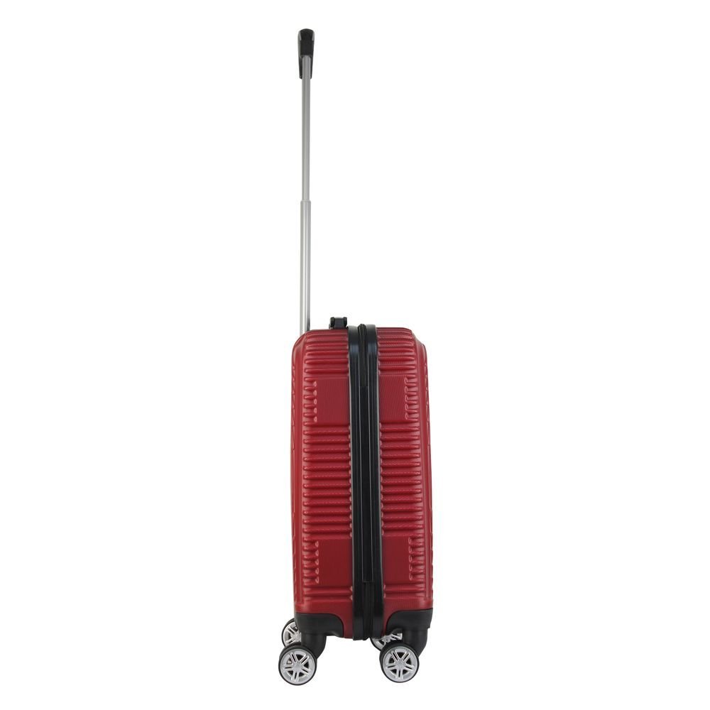 Mala de Bordo Abs para Viagem Viaggio Via-1920 Cadeado Integrado Rodas Duplas Giro 360 Vinho - 5