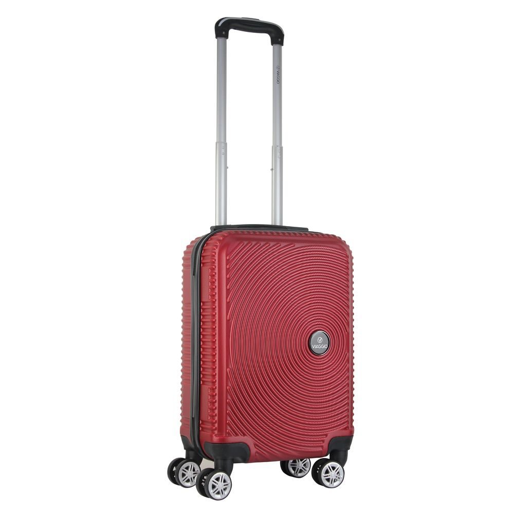 Mala de Bordo Abs para Viagem Viaggio Via-1920 Cadeado Integrado Rodas Duplas Giro 360 Vinho - 1