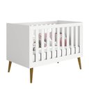 Ver imagem 2 de Kit Quarto Infantil com Pés Retrô Mel - Berço Mini Cama Noah + Cômoda Boom 4 Gavetas e 1 Porta - Bra