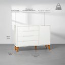 Ver imagem 5 de Kit Quarto Infantil com Pés Retrô Mel - Berço Mini Cama Noah + Cômoda Boom 4 Gavetas e 1 Porta - Bra