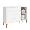 Ver imagem 4 de Kit Quarto Infantil com Pés Retrô Mel - Berço Mini Cama Noah + Cômoda Boom 4 Gavetas e 1 Porta - Bra