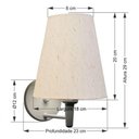 Ver imagem 5 de Arandela Cone Md-2007 Base Branco Cúpula em Tecido 20/08x18cm Linho Bege - Bivolt