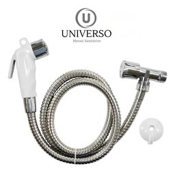 Ducha Higiênica Completa Abs Branco com Registro 1/4 Volta Acabamento Cromado Cor Prateado - 8
