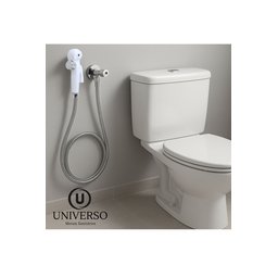 Ducha Higiênica Completa Abs Branco com Registro 1/4 Volta Acabamento Cromado Cor Prateado - 5