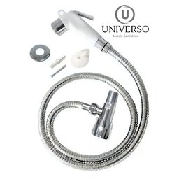 Ducha Higiênica Completa Abs Branco com Registro 1/4 Volta Acabamento Cromado Cor Prateado - 6