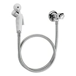 Ducha Higiênica Completa Abs Branco com Registro 1/4 Volta Acabamento Cromado Cor Prateado - 1