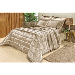 Cobre Leito Safari Casal Queen 7 Peças Seda Kit Bicho Prata - 1