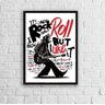Quadro Decorativo Macaco It´s Only Rock And Roll 33x24cm - com vidro:Madeira preta - 2