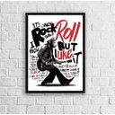 Ver imagem 2 de Quadro Decorativo Macaco It´s Only Rock And Roll 33x24cm - com vidro:Madeira preta