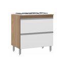Ver imagem 1 de Armário de Cozinha Balcão para Cooktop 80cm com 2 Gavetões Linha Harmonia 03.0454 Semplicitá Móveis