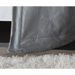 Cobreleito Queen Veludo Deluxe Living Art  Cinza 2,60mx2,40m - 3