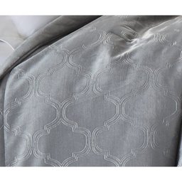 Cobreleito Queen Veludo Deluxe Living Art  Cinza 2,60mx2,40m - 2