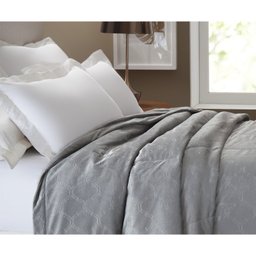 Cobreleito Queen Veludo Deluxe Living Art  Cinza 2,60mx2,40m - 1