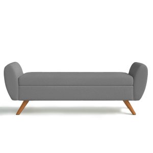 Recamier Bau Grecia 1,60m Suede Cinza - Clique Decor Clique decorações