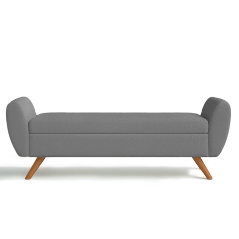 Recamier Bau Grecia 1,60m Suede Cinza - Clique Decor Clique decorações