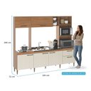 Ver imagem 3 de Kit Cozinha Compacta Roma com Bancada Menu Móveis Off White/Freijó