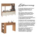 Ver mais imagens de Kit Cozinha Compacta Roma com Bancada Menu Móveis Off White/Freijó