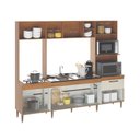 Ver imagem 5 de Kit Cozinha Compacta Roma com Bancada Menu Móveis Off White/Freijó