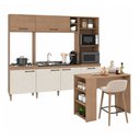 Ver imagem 2 de Kit Cozinha Compacta Roma com Bancada Menu Móveis Off White/Freijó