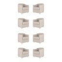Ver imagem 1 de Kit 8 Poltronas Tilla Decorativas Consultório Sala Tecido Suede Cor:Bege