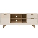 Ver imagem 2 de Rack para Sala de Estar TV 65 pol 160cm 1 Porta 2 Gavetas Vermont A05 Off White Carvalho - Lyam
