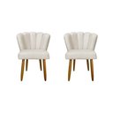 Ver imagem 1 de Kit 2 Cadeiras Flor Luxo Mesa de Jantar Moderna Balaqui Decor Bege