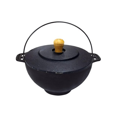 Panela Polenteira de Ferro Fundido com Tampa Ferro 26cm 5L