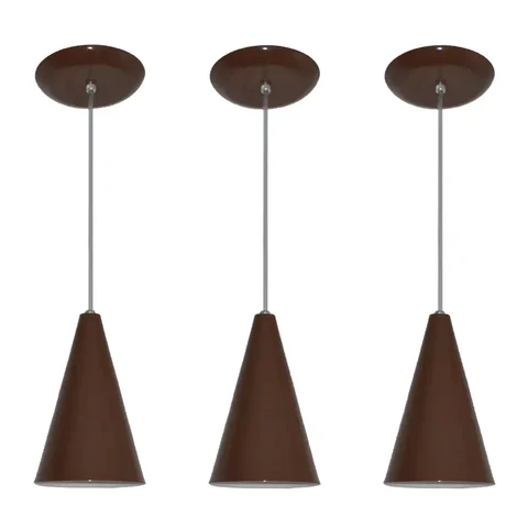 Lustre pendente Balcão cozinha Marrom 03 un