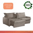 Ver imagem 6 de Sofá Cama Amsterdã Caixa Zero 220m Retrátil e Reclinável com Almofadas Soltas - Movenzo Estofados