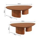 Ver imagem 4 de Conjunto com 2 Mesas de Centro Redonda Sala de Estar 120cm Ecos Base Madeira Maciça Mel