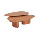 Ver imagem 3 de Conjunto com 2 Mesas de Centro Redonda Sala de Estar 120cm Ecos Base Madeira Maciça Mel