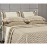 Roupa de Cama Casal Padrão Organze 04 Peças - Palha e Bege - 1