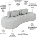 Ver imagem 4 de Sofá 3 Lugares Orgânico para Sala Living 240cm Vasti M03 Linho Cinza - Lyam Decor