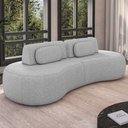Ver imagem 3 de Sofá 3 Lugares Orgânico para Sala Living 240cm Vasti M03 Linho Cinza - Lyam Decor