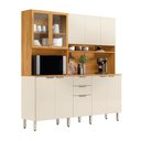 Ver imagem 2 de Cozinha Compacta Amora 10 Portas 2 Gavetas Cinamon/Off White - Demóbile