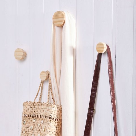 Kit Cabideiro redondo de madeira - kit com 4 unidades