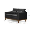 Ver imagem 3 de Sofá Living Valência 1,58 Mts C/base Madeira Decor - Corino Preto