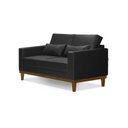Ver imagem 2 de Sofá Living Valência 1,58 Mts C/base Madeira Decor - Corino Preto