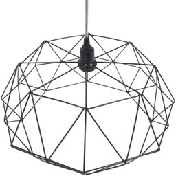 Pendente Aramado Estádio Grande Cabo Cristal 2M Luminária Lustre Teto Moderno Retrô Preto Lâmpada Ag - 5