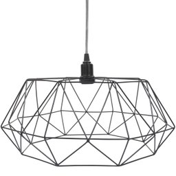 Pendente Aramado Estádio Grande Cabo Cristal 2M Luminária Lustre Teto Moderno Retrô Preto Lâmpada Ag - 4