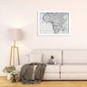 Quadro Decorativo Mapa Mundi Africa Preto E Branco - 3