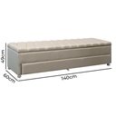 Ver imagem 6 de Calçadeira Sapateira Baú Munique 1.40 Linho Carvalho - Star Confort