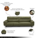 Ver imagem 3 de Sofá Decorativo Ashton 3 Lugares Sala de Estar 216cm Pés em Aço Couro Fendi G88 - Gran Belo