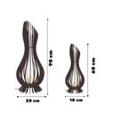 Ver imagem 2 de Abajur Grande de Chão Ana Maria Mdf Luminária - Preto Tamanho Kit com 2 - 90x28cm e 60x18cm