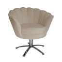 Ver imagem 1 de Poltrona Decorativa Pétala Base Giratória Metal Suede Capuccino Mz Decor