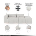 Ver imagem 3 de Sofá Versátil Sala de Estar Atlanta 338cm Modulado Linho Cinza Claro G52 - Gran Belo
