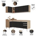 Ver imagem 3 de Armário de Cozinha Modulado de Canto Direito 4 Peças Cp40 Balcão sem Tampo Castanho/preto - Lumil Lu