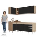 Ver imagem 5 de Armário de Cozinha Modulado de Canto Direito 4 Peças Cp40 Balcão sem Tampo Castanho/preto - Lumil Lu