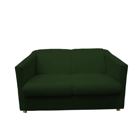 Namoradeira Decorativa Biane Suede Verde 2 Lugares Pés Cromado Mz Decor