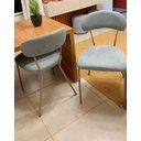 Ver imagem 6 de Kit 2 Cadeiras Jantar Belize Brenda Bouclé Azul Luxo